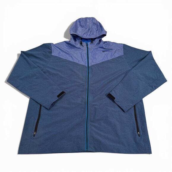 Nike Other - Nike Pro Training Jacket Men's XXL 2XL Hooded Zip Up Lightweight Athletic Blue
